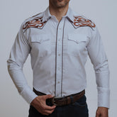 Camisa Wild Bull Bord gde Blanca Café 077